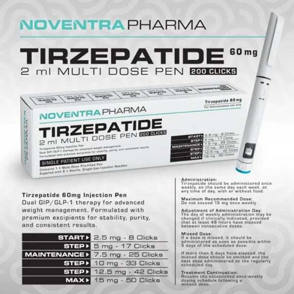 NOVENTRA Dual-Pathway Metabolic Regulation Compound - Tirzepatide (Ready Format)  60 mg Total